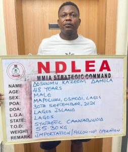 NDLEA Arrests S. African Woman with Thai Loud at P. Harcourt Airport, Seizes Drugs from Pakistan, UK in Lagos 13 IMG 20261011 WA00132